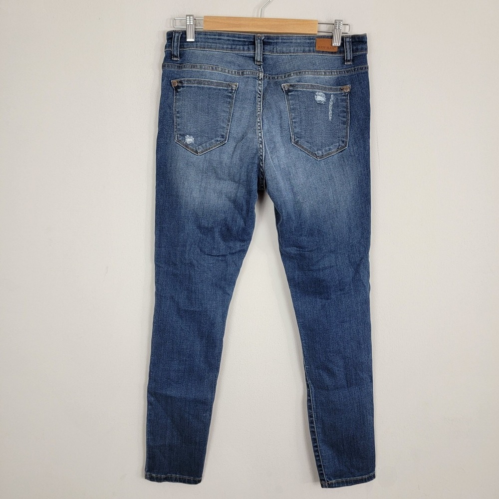 Judy‎ Blue Jeans Skinny Fit Womens 15/32 Blue Cotton Mid Rise Distressed Plaid - Picture 2 of 13